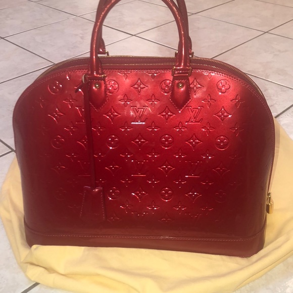 AMAZING RED PATENT LEATHER LV TOTE BAG !!may sell - Picture 6 of 8
